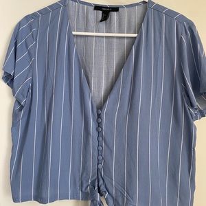 Blue and white striped shirt